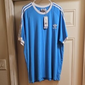Adidas Blue and White Short Sleeve Tee